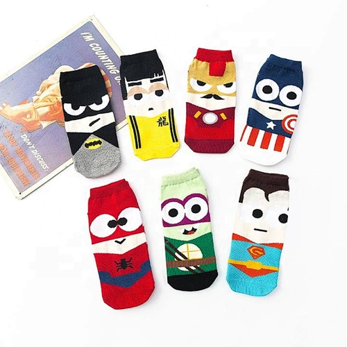 Cotton superhero cartoon men's socks of high quality