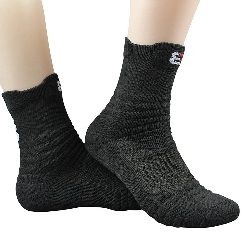 Men cotton running sock sport socks white