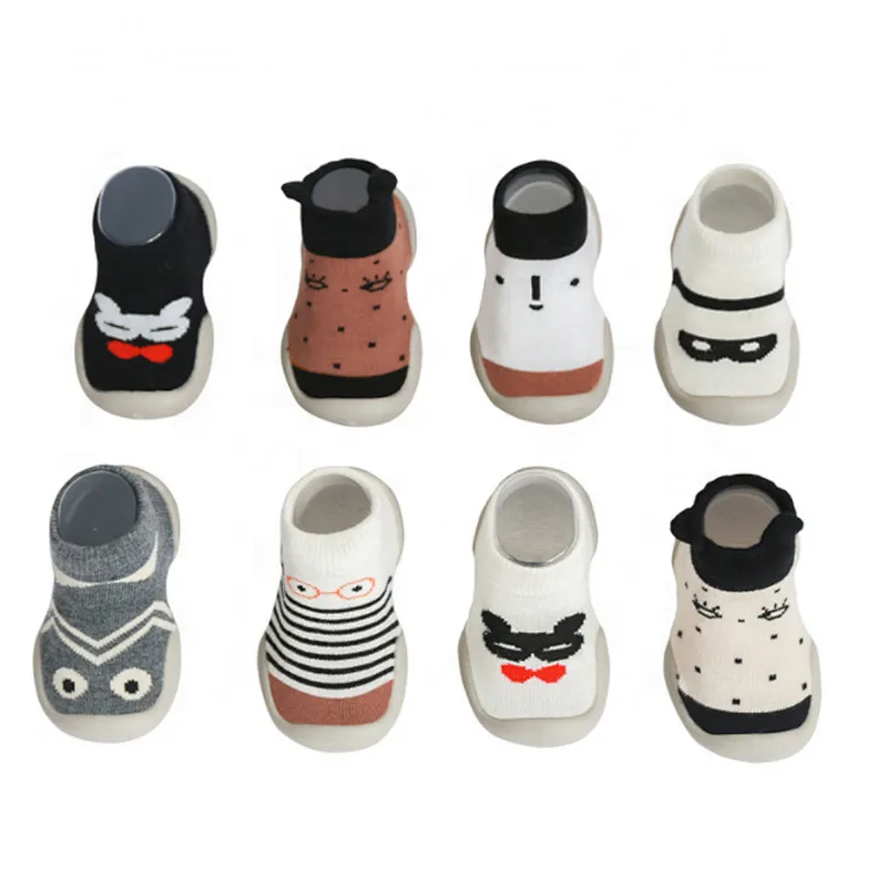 Newborn toddler sock cartoon baby shoes sock non slip rubber sole children's floor socks