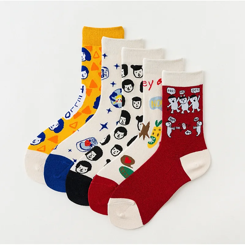 Creative cartoon Korean socks illustration cotton fashion socks ladies socks