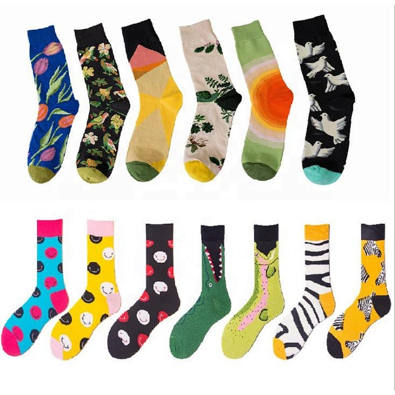 Wholesale personality graffiti color series men's sports socks