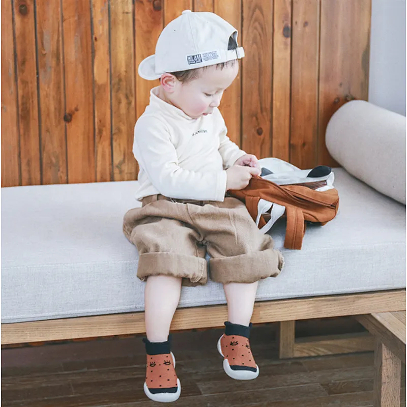 Newborn toddler sock cartoon baby shoes sock non slip rubber sole children's floor socks