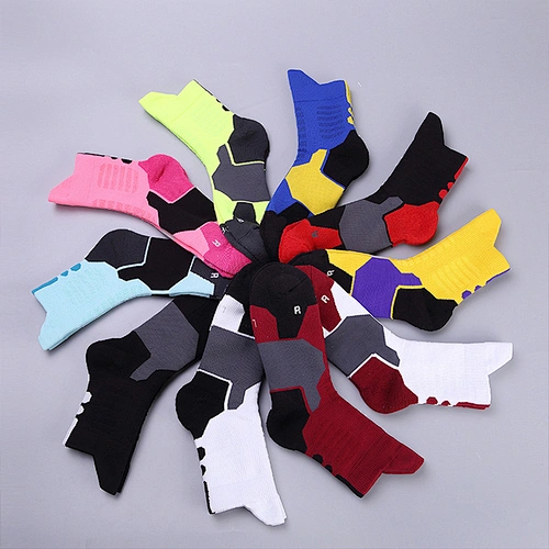 Non-slip breathable sweat-absorbent sports socks basketball socks thickened towel bottom tube socks
