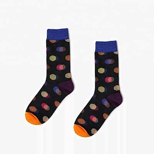 Colorful Patterned Men Dress Socks Combed Cotton Happy Socks