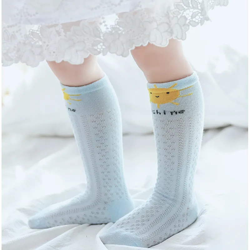 New mesh thin cotton baby socks breathable cartoon stockings 0-3 years old children socks