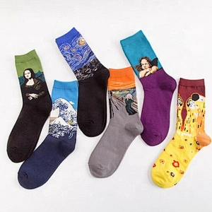 Fashion socks for men art painting socks