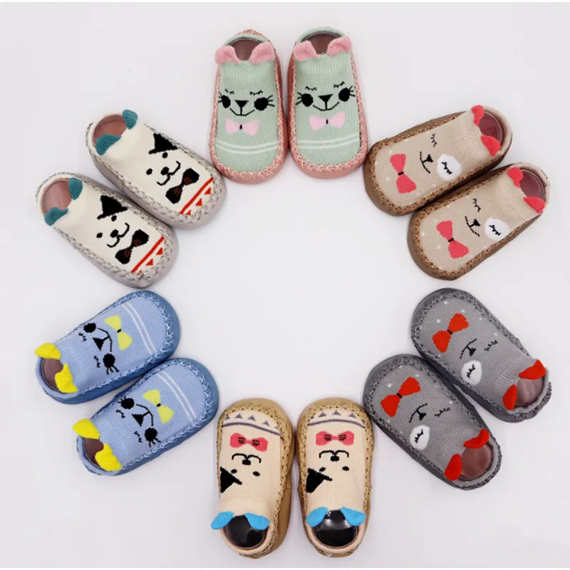 Newborn toddler socks cartoon baby shoes socks non slip rubber sole children's floor socks