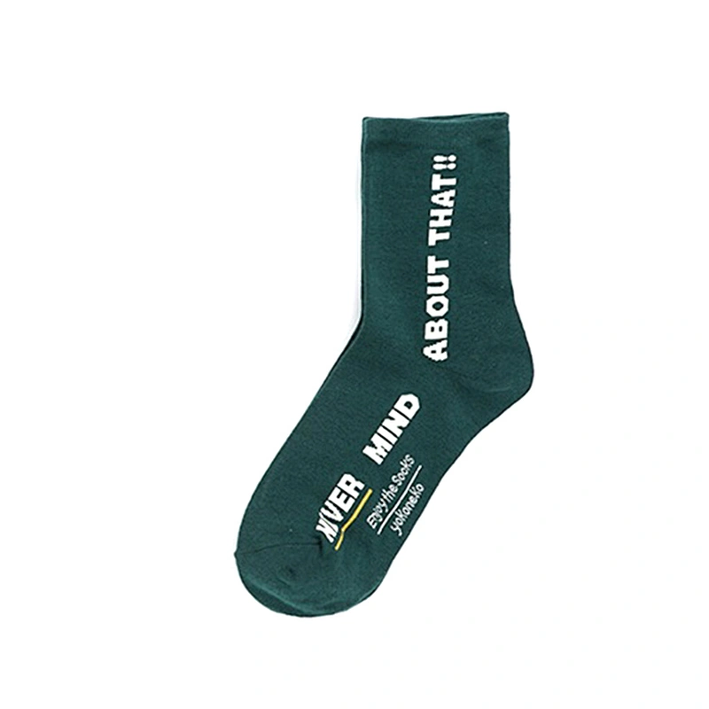 Eco-friendly Custom fashion trend cotton letter breathable socks
