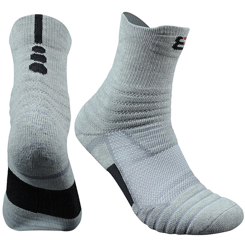 Men cotton running sock sport socks white