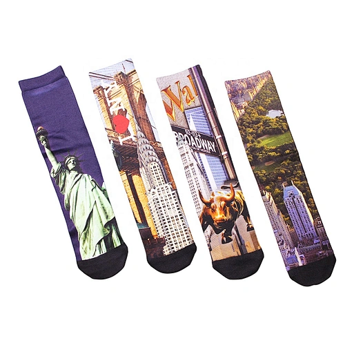 Custom design print socks dye sublimated designer socks wholesale