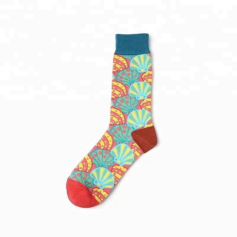 Colorful Patterned Men Dress Socks Combed Cotton Happy Socks