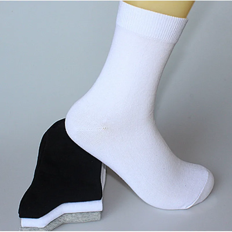 Custom men combed cotton solid color dress business mens socks