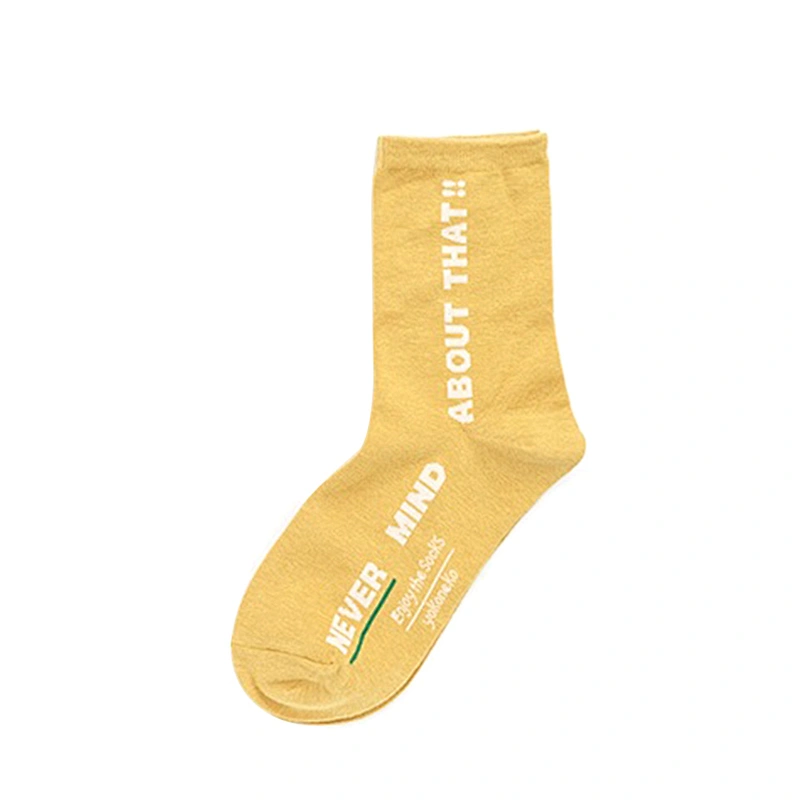 Eco-friendly Custom fashion trend cotton letter breathable socks