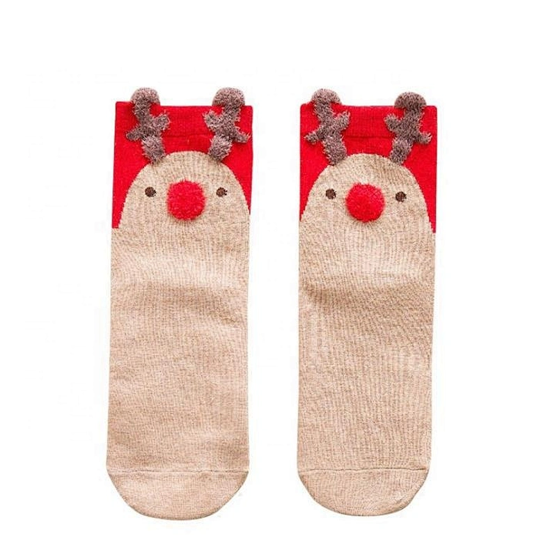 Cotton three-dimensional cartoon Christmas socks lovely elk lady tube socks wholesale