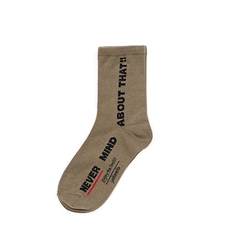 Eco-friendly Custom fashion trend cotton letter breathable socks