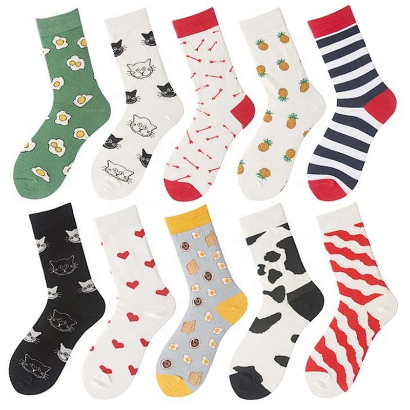 Cotton woman tube socks street hip hop socks cute cartoon socks