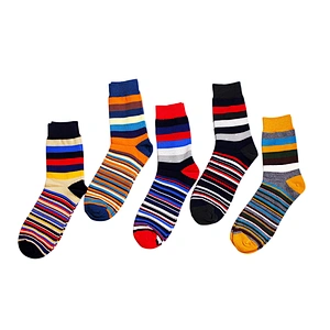 Custom Mens Fashion Socks Stripe Mens 100% Cotton Socks