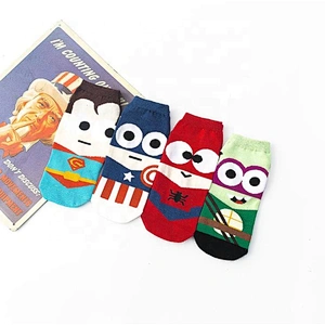 Cotton superhero cartoon men's socks of high quality