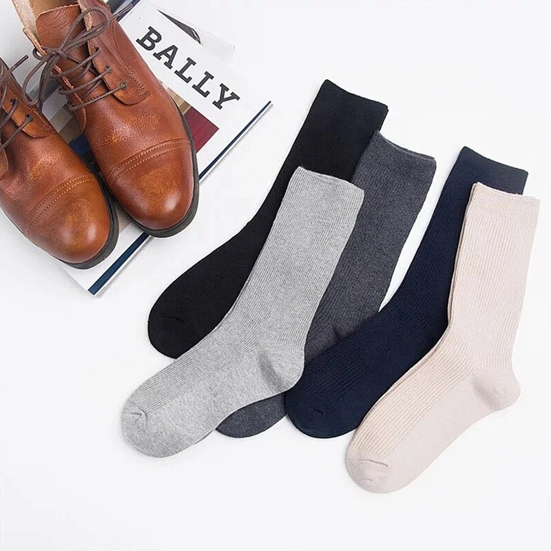 100% Organic Black Cotton Wholesale Dress Socks Custom Mens