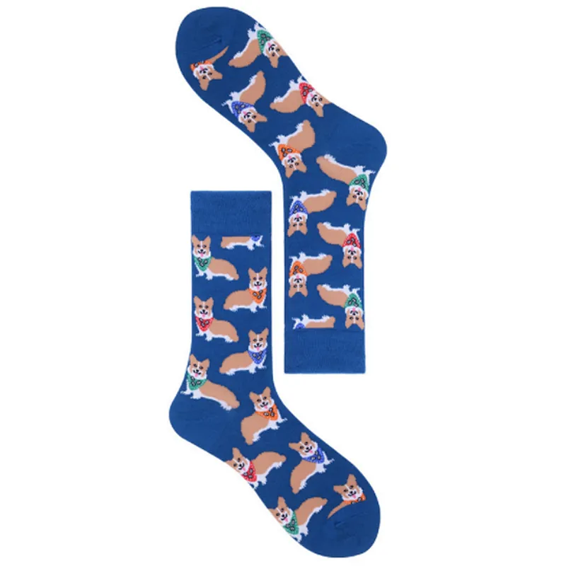 Fashion funny cotton tube mens crazy animals socks