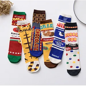 Japanese hot selling creative socks milk illustration socks female hot teen girls tube letters socks
