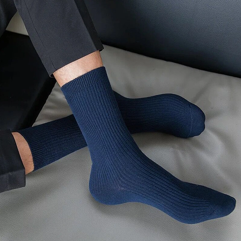 Mens Black White Gray Men's Business Socks Cotton