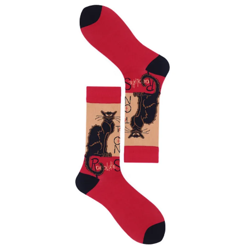 Fashion funny cotton tube mens crazy animals socks