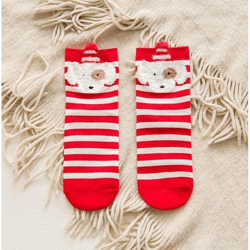 Cotton three-dimensional cartoon Christmas socks lovely elk lady tube socks wholesale