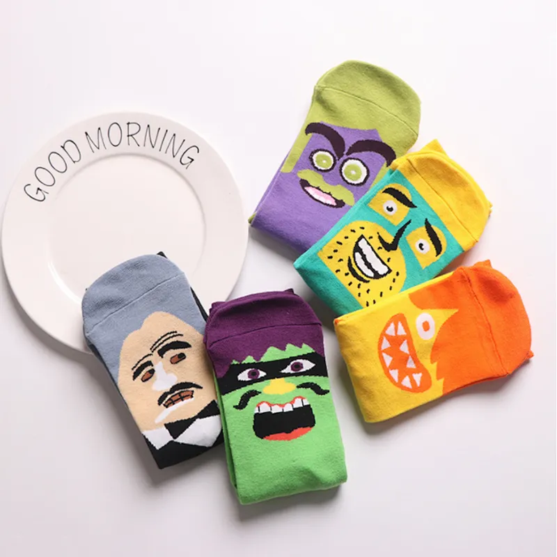 2020 new funny cartoon face socks college personality cotton socks