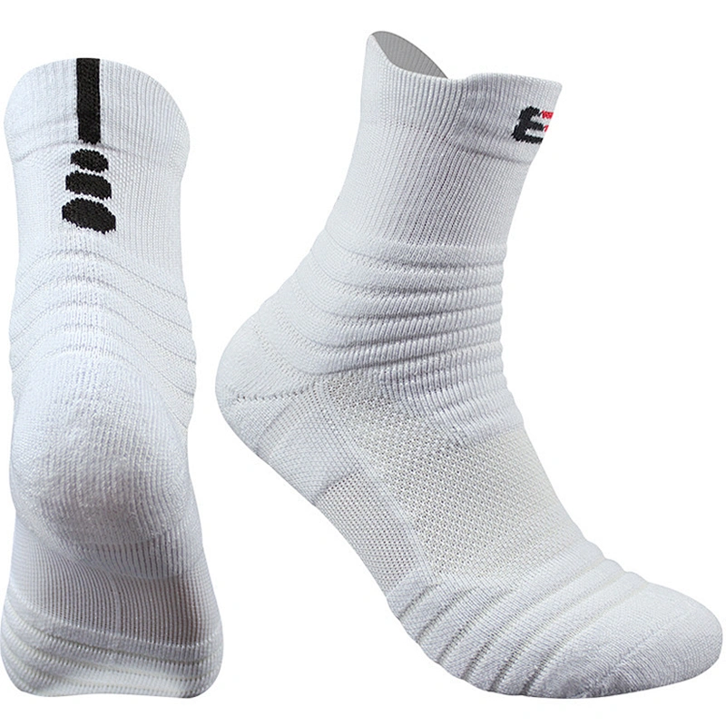 Men cotton running sock sport socks white