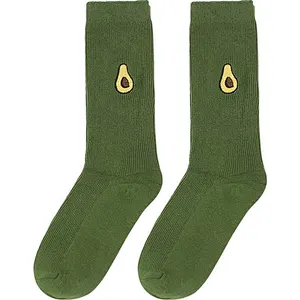 Fruit avocado banana cherry peach embroidered retro loose women socks