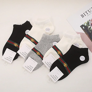 New men and women with the same double G letter tide socks cotton fashion low to help sports boat socks