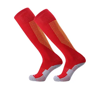 Thick long tube towel anti slip children football over the knee socks student sports socks