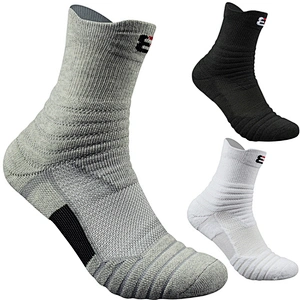Men cotton running sock sport socks white