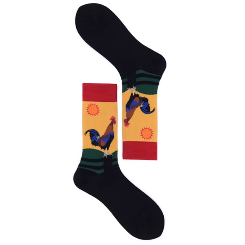 Fashion funny cotton tube mens crazy animals socks