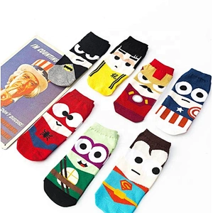 Cotton superhero cartoon men's socks of high quality