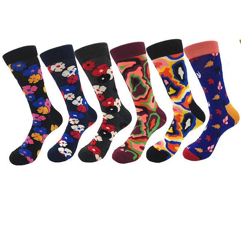 2020 wholesale custom coloured mens fashion socks cheap funny cotton socks for men