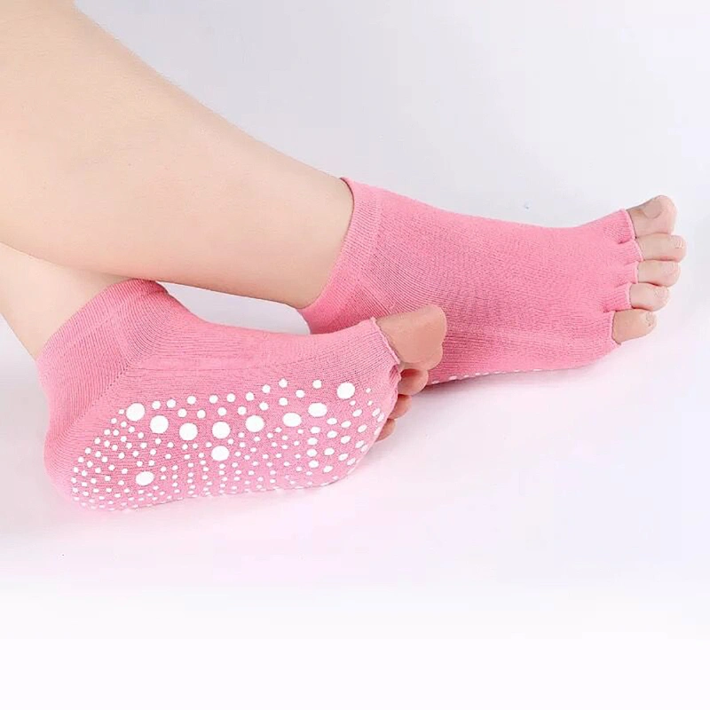 Custom Open Toe anti slip yoga sock cotton custom