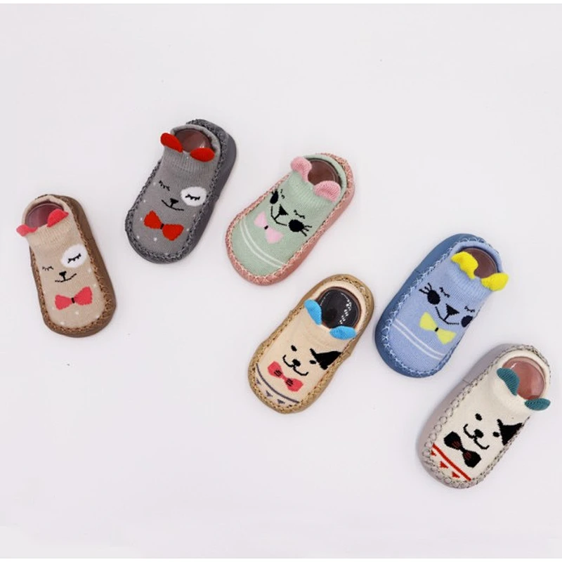 Newborn toddler socks cartoon baby shoes socks non slip rubber sole children's floor socks