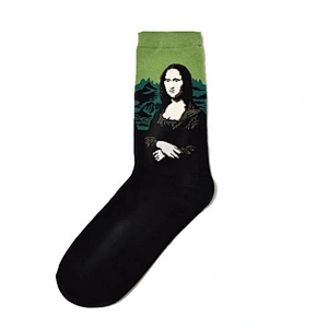 Wholesale men's tube stockings crazy oil painting series socks men's cotton long socks
