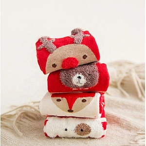 Cotton three-dimensional cartoon Christmas socks lovely elk lady tube socks wholesale
