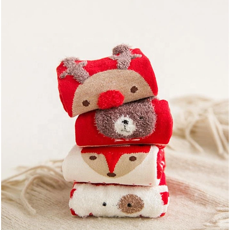Cotton three-dimensional cartoon Christmas socks lovely elk lady tube socks wholesale
