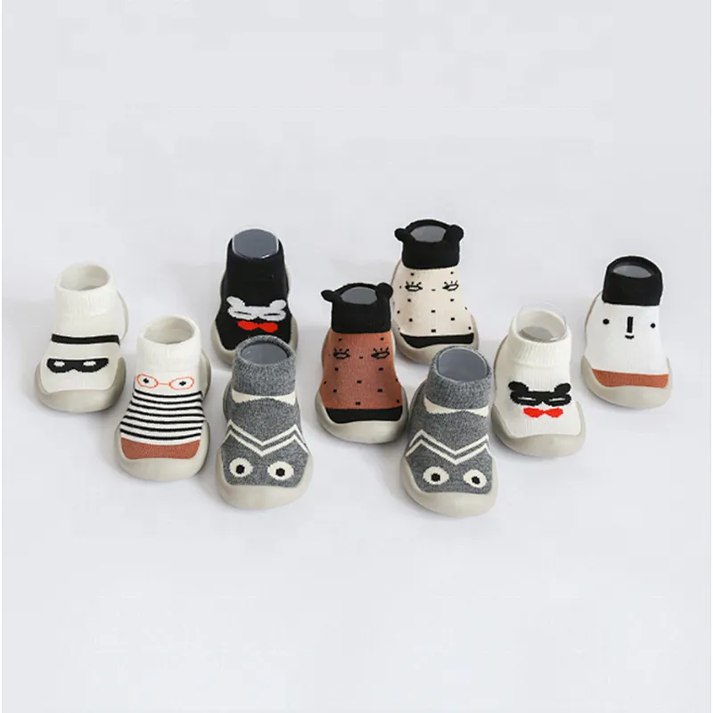 Newborn toddler sock cartoon baby shoes sock non slip rubber sole children's floor socks