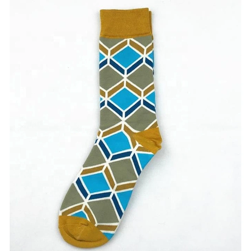 27 colors striped plaid diamond mens funny dress cotton custom socks