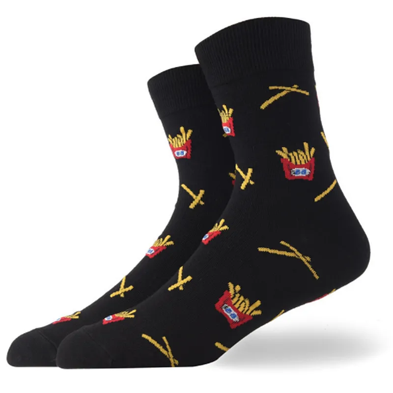 New mens fashion crazy tube fresh food French fries socks