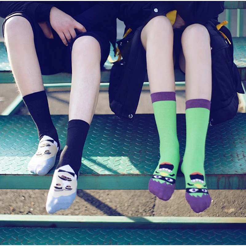 2020 new funny cartoon face socks college personality cotton socks