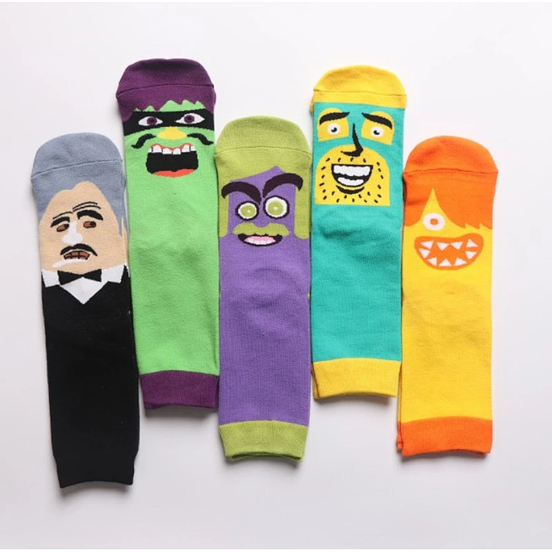 2020 new funny cartoon face socks college personality cotton socks