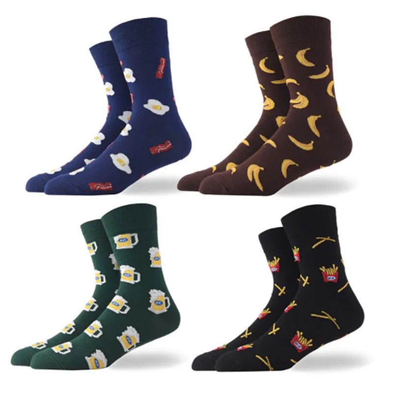 New mens fashion crazy tube fresh food French fries socks