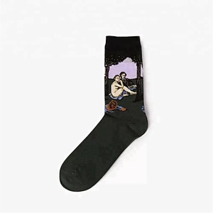 Comfortable Soft Art Custom Black Stockings