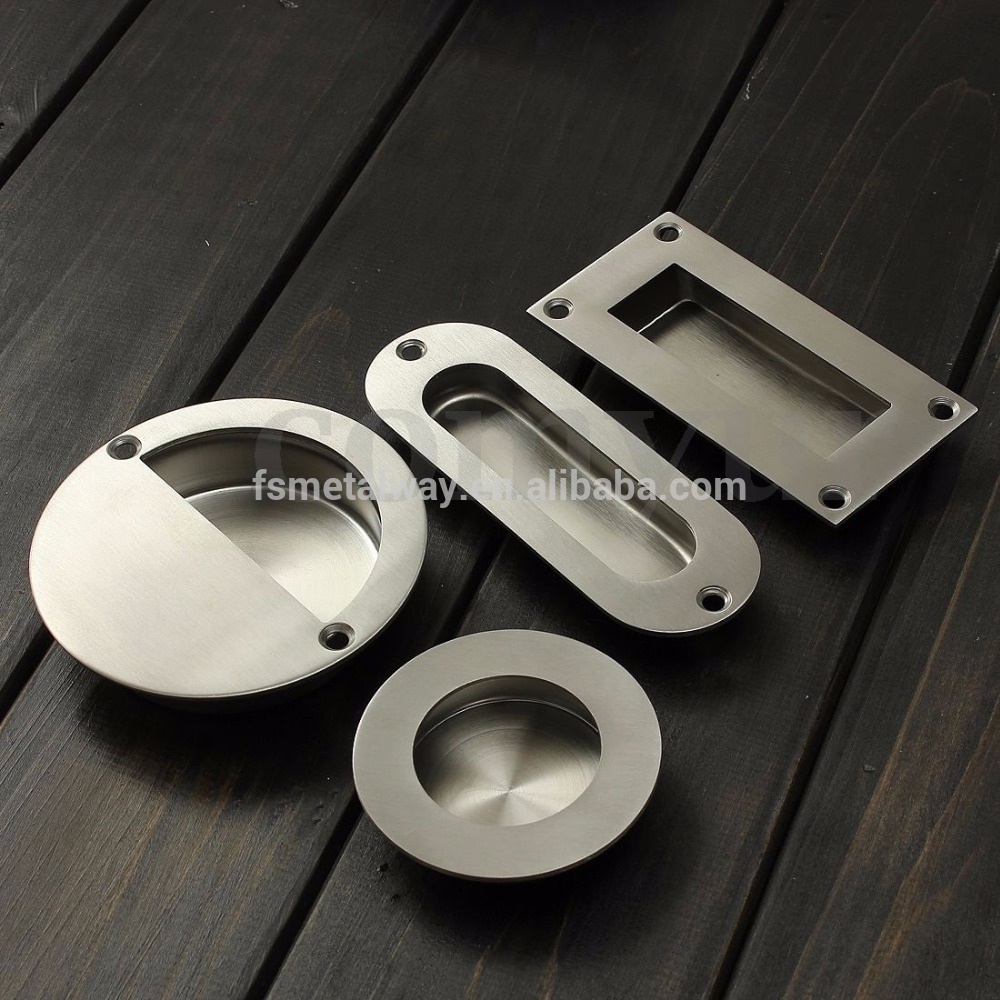 Flush Sliding Inset Door Pull Cabinet Furniture Hidden Door Handle